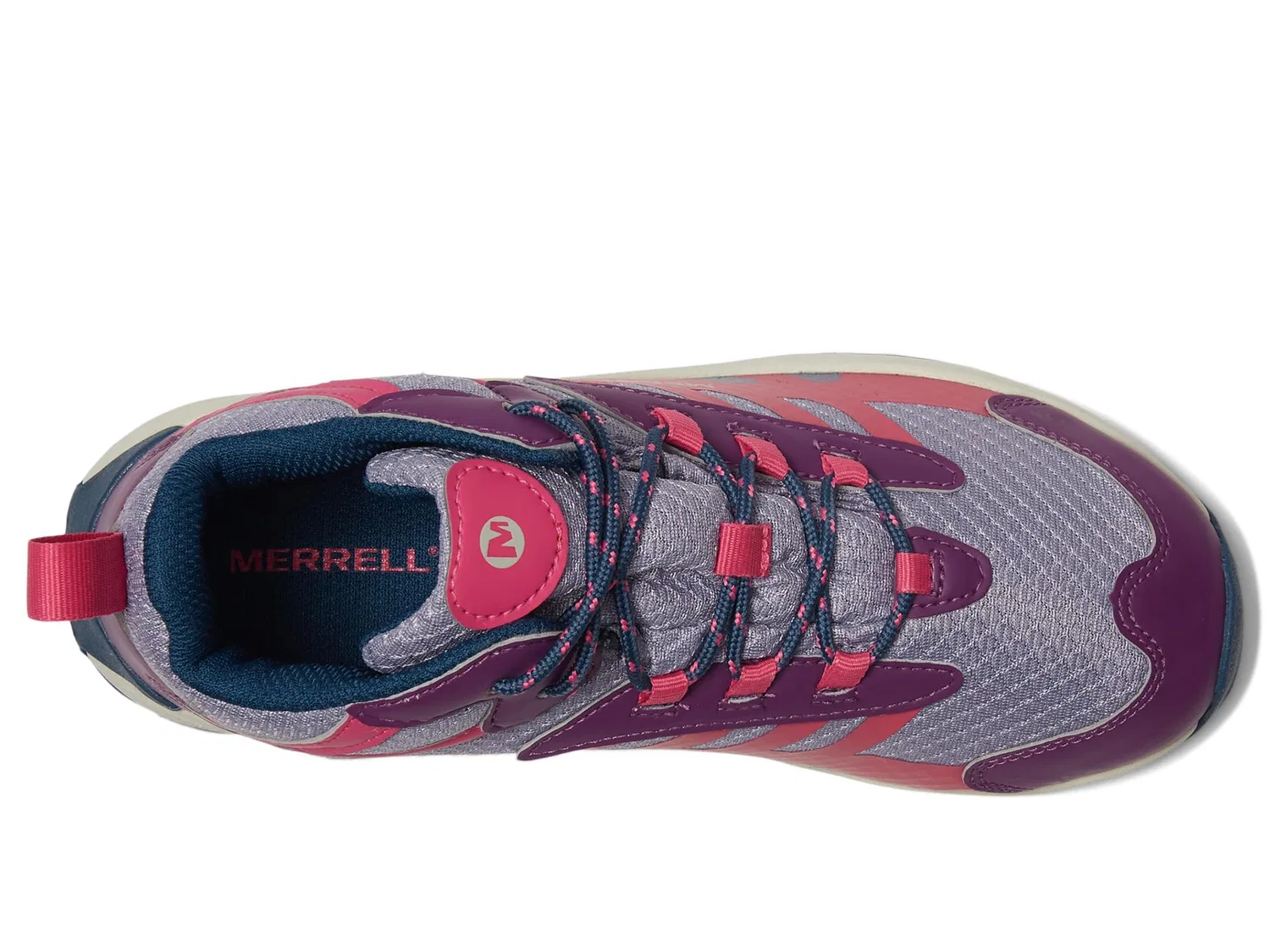 Детские водонепроницаемые ботинки для хайкинга с шнуровкой Moab Speed 2 Mid Waterproof Merrell, Berry Navy — фото 2