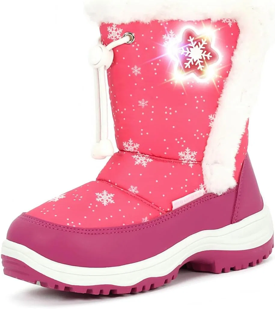 Детские зимние сапоги с подсветкой для мальчиков и девочек NOVA MOUNTAIN, Fuchsia