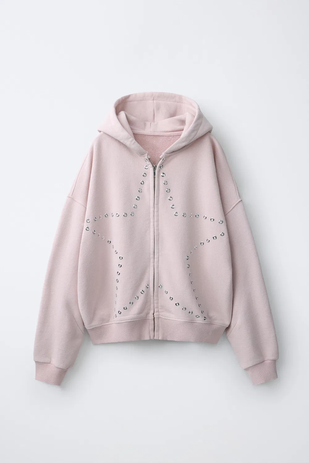 Толстовка на молнии со звездами ZARA, Pink