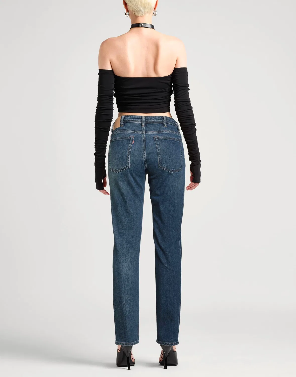 Женские зауженные джинсы из стрейч-денима Acne Studios, синий — фото 3
