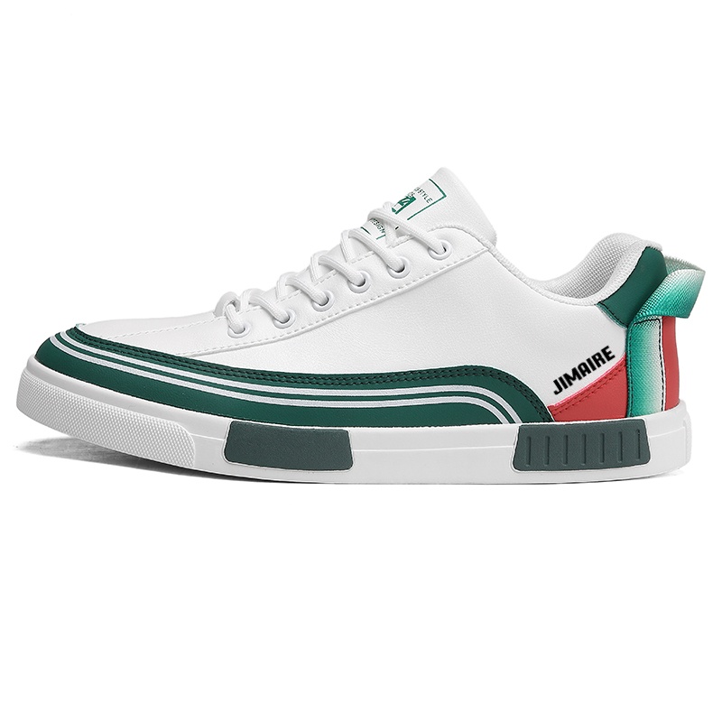 

King Jinmai Низкие скейтерские кроссовки мужские бело-зеленые, цвет White Green