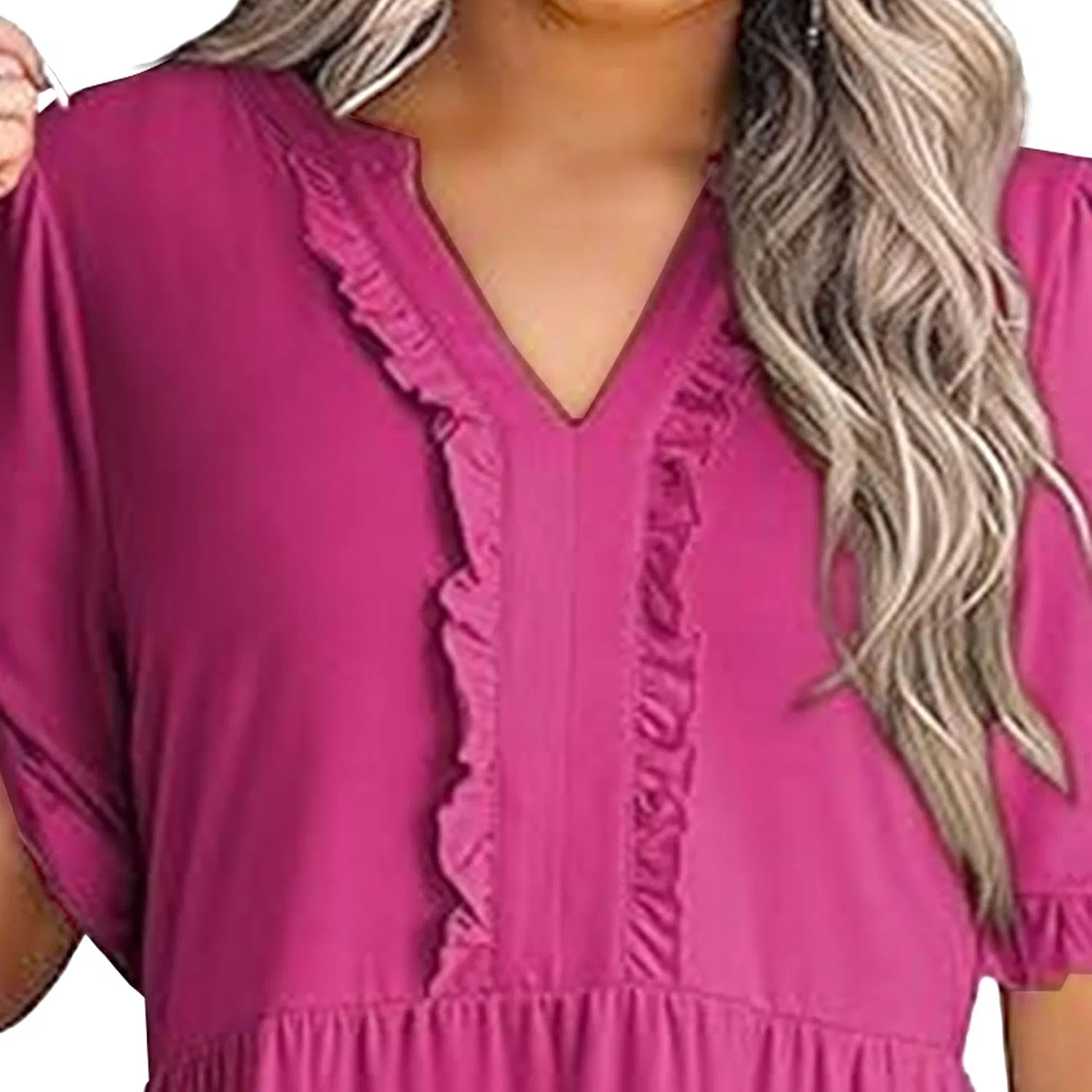 Женское повседневное платье мини A-силуэта, Hot Pink — фото 3