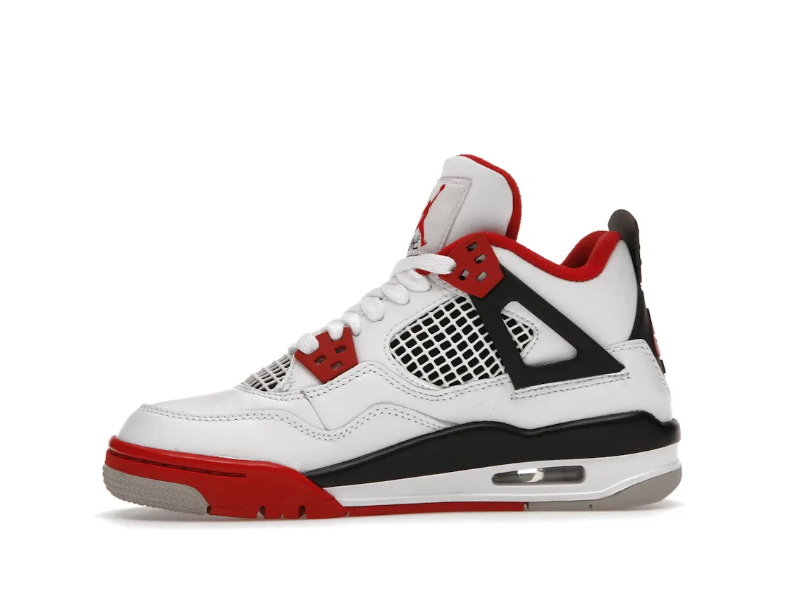 Детские кроссовки Lifestyle с принтом Air Jordan 4 Retro Jordan, White/Black-Tech Grey-Fire Red — фото 3