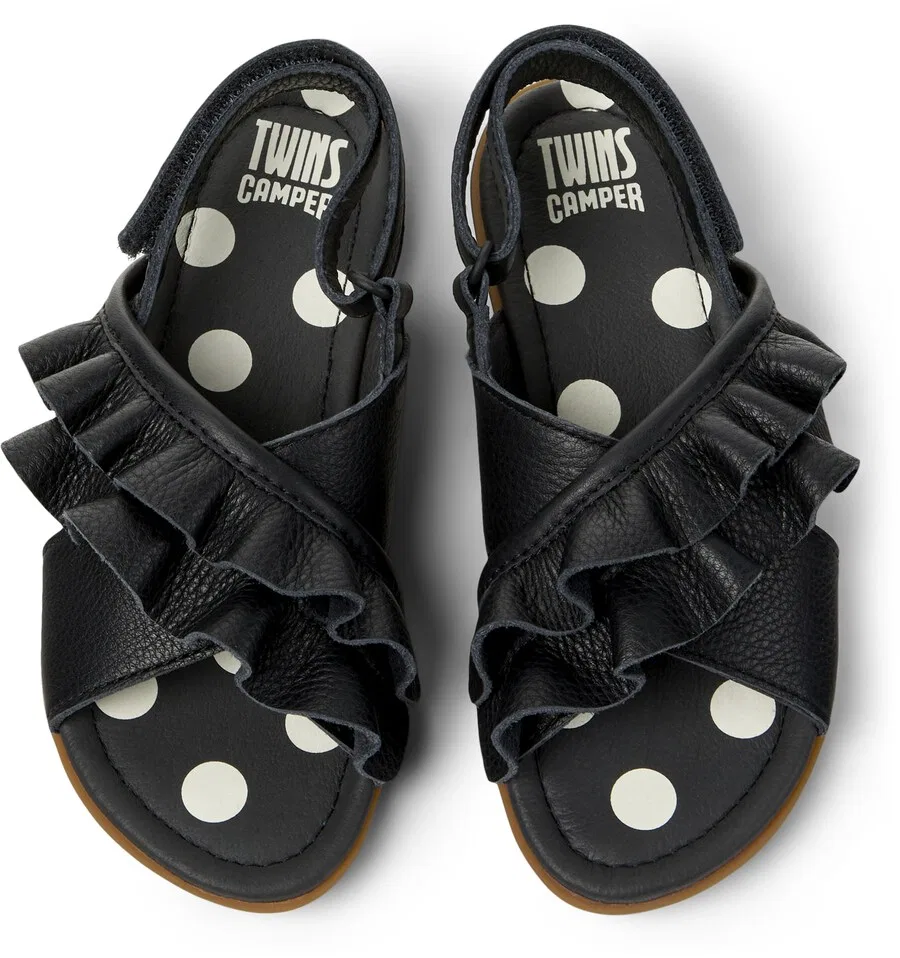 Сандалии CAMPER 'Right Kids Twins' черного цвета — фото 3