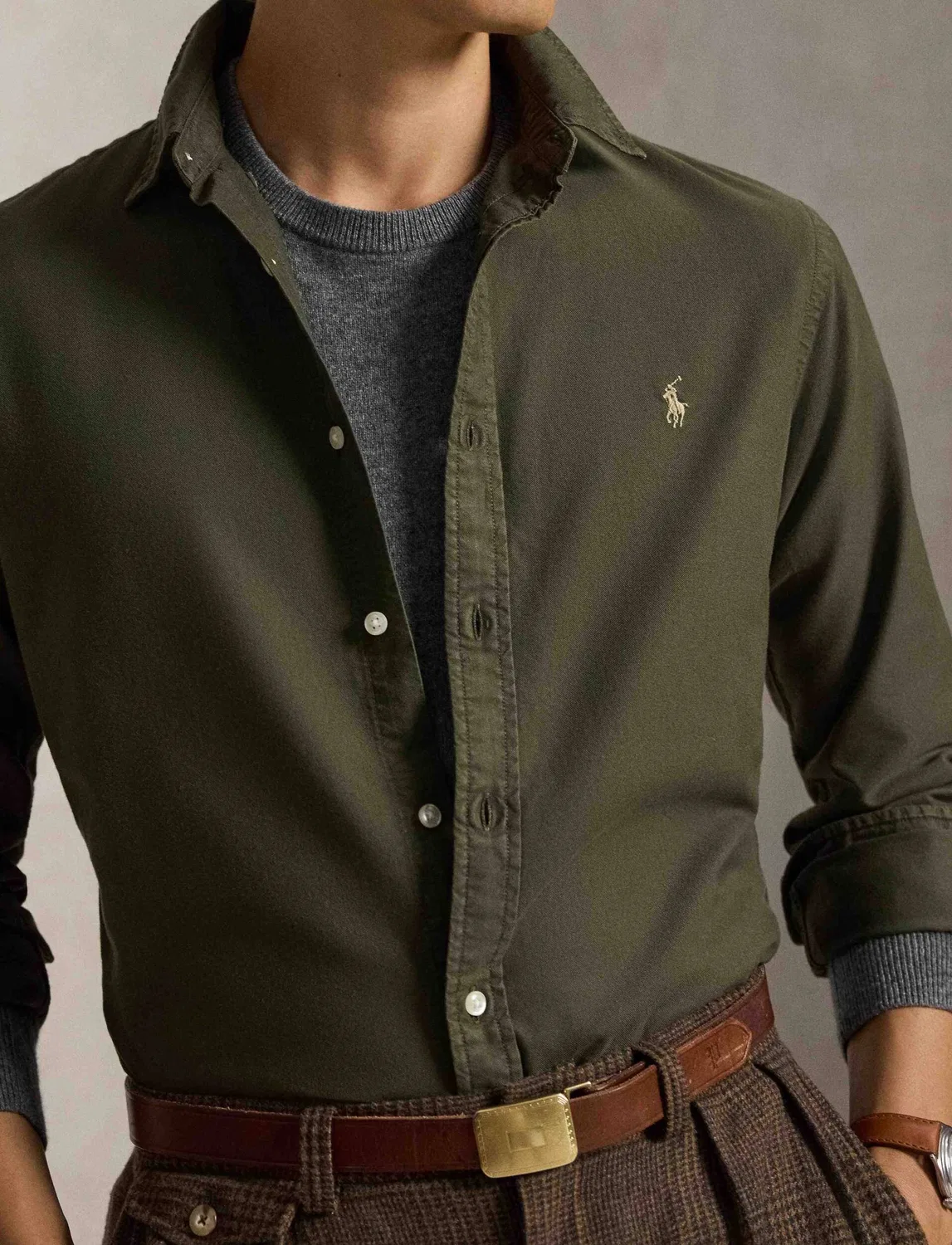 Рубашка с длинным рукавом Polo Ralph Lauren, Verde Oliva — фото 4