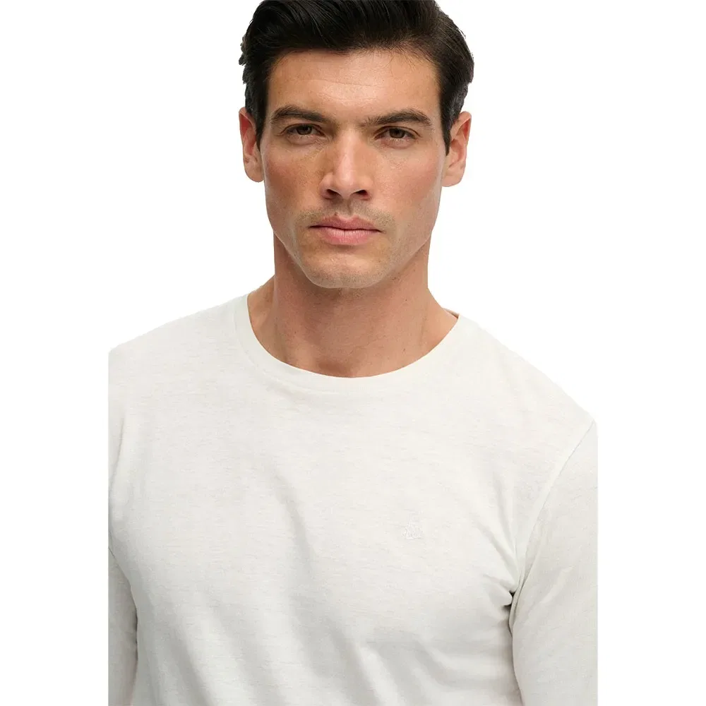 Мужская футболка с длинным рукавом Classic Cotton Linen Superdry, White — фото 3