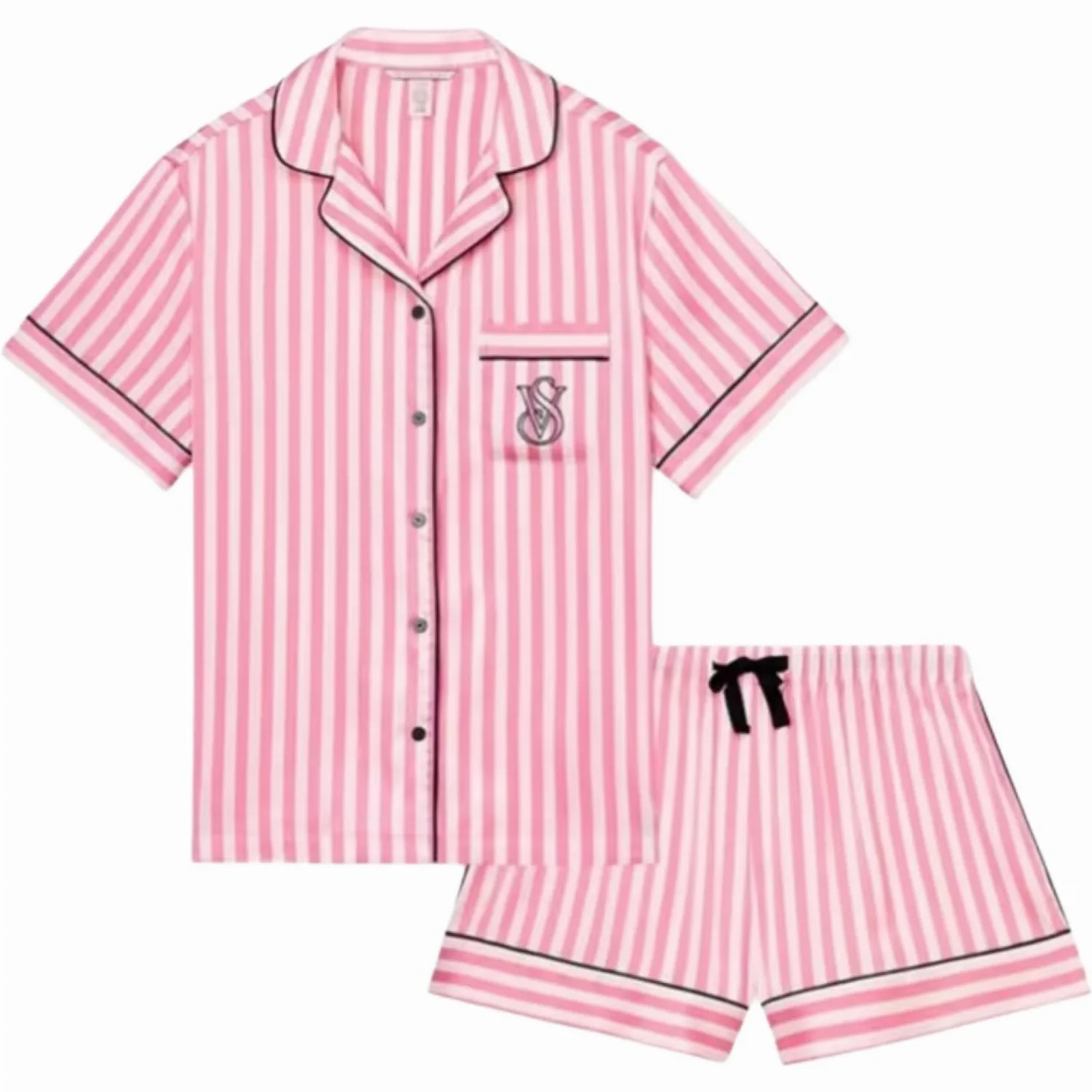 Женский комплект пижамы Victoria's Secret, розовый/полосы — фото 2