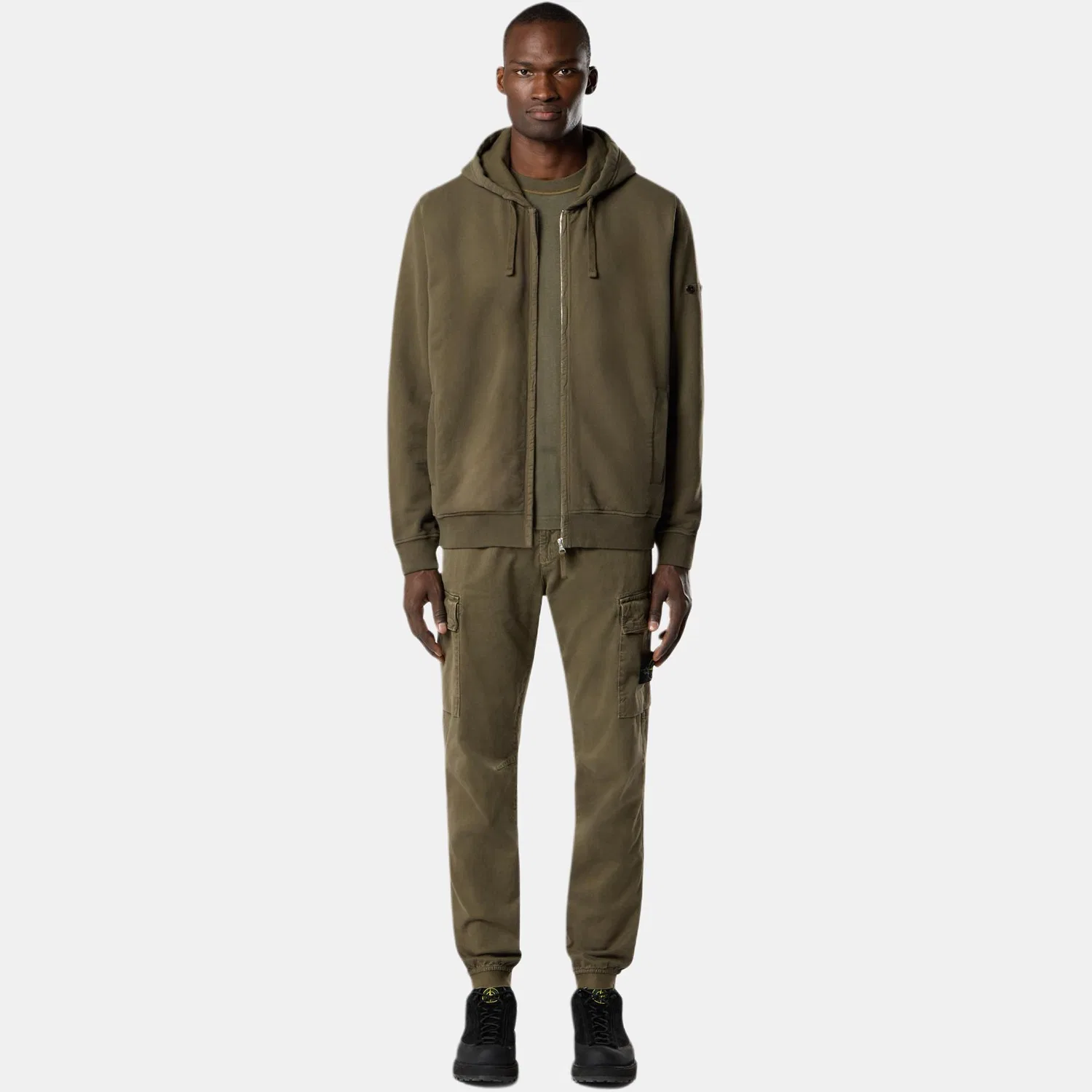 Карго брюки STONE ISLAND зеленые — фото 3