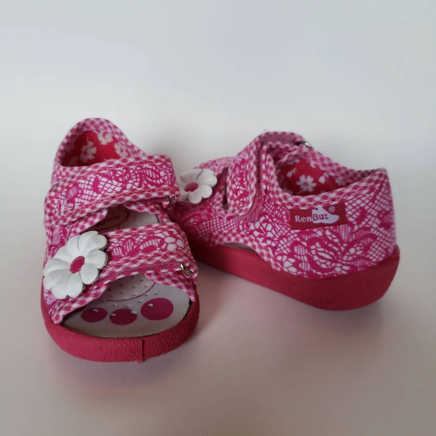 Детские сандалии для девочек на липучках с ортопедической стелькой Renbut Shoes, красный — фото 2