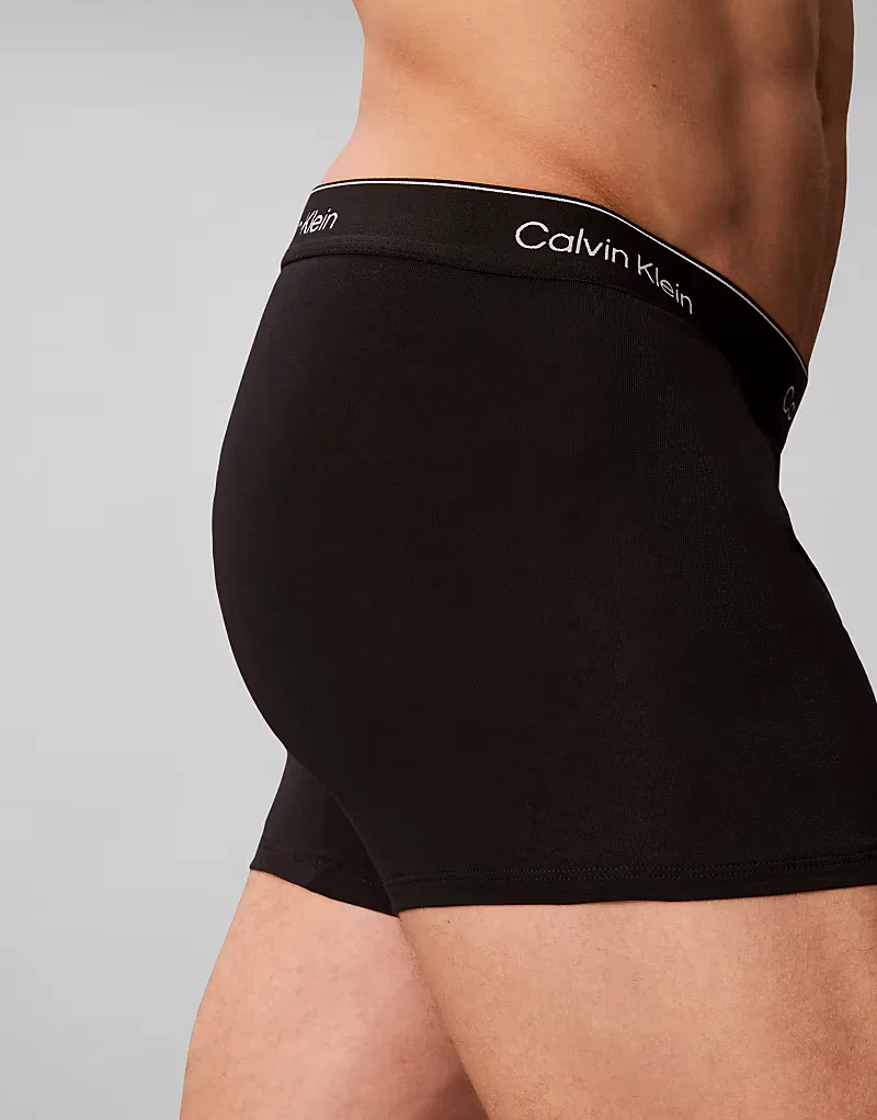 Трусы расслабленные хлопковые стретч Icon 5 шт Calvin Klein, черный — фото 3
