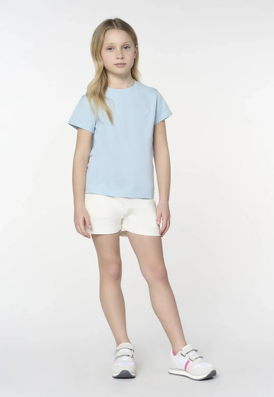 Шорты da bambina con vita elasticizzata, tasche Laterali e logo ricamato - спортивные штаны U.S. Polo Assn., Bianco