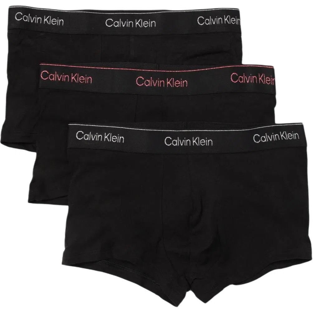 Мужские боксеры с логотипом Calvin Klein, комплект из 3 штук, Black White+Black Pink