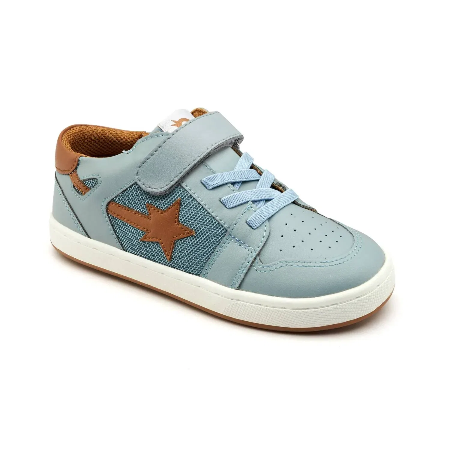 Детские кроссовки для девочек на липучках Star Runner Vl Strap Star Old Soles, Dusty Blue/Tan