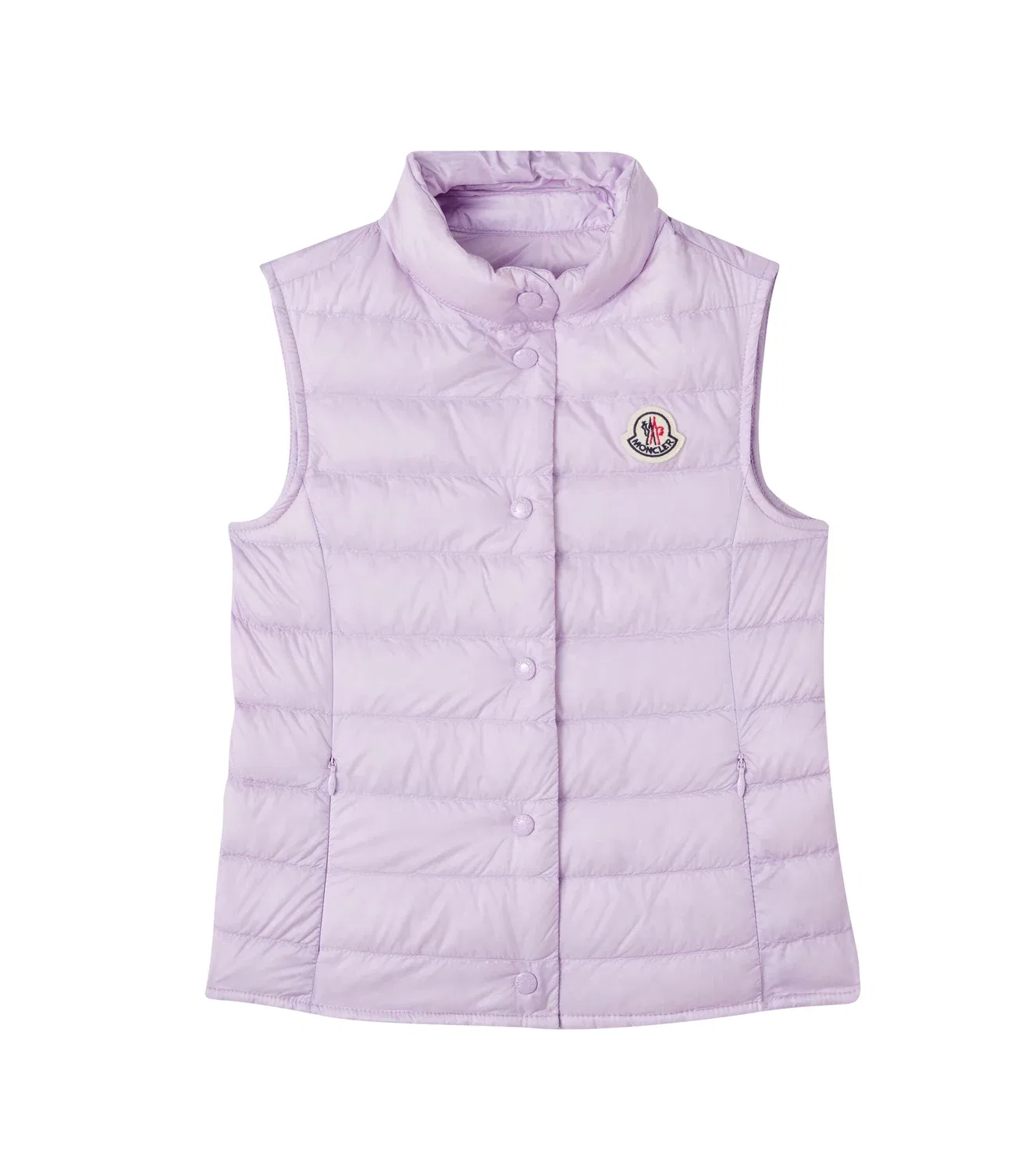 Пуховый жилет с логотипом Moncler Enfant, фиолетовый