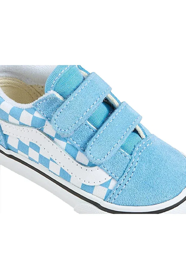 Детские кроссовки для девочек с принтом Old skool Vans, Blue Dama — фото 4