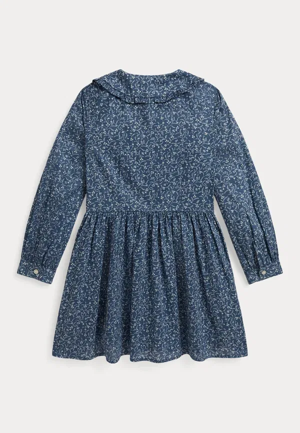 Платье-рубашка с цветочным принтом Floral cotton shirtdress, Polo Ralph Lauren, Prolyn Blue, синий — фото 2