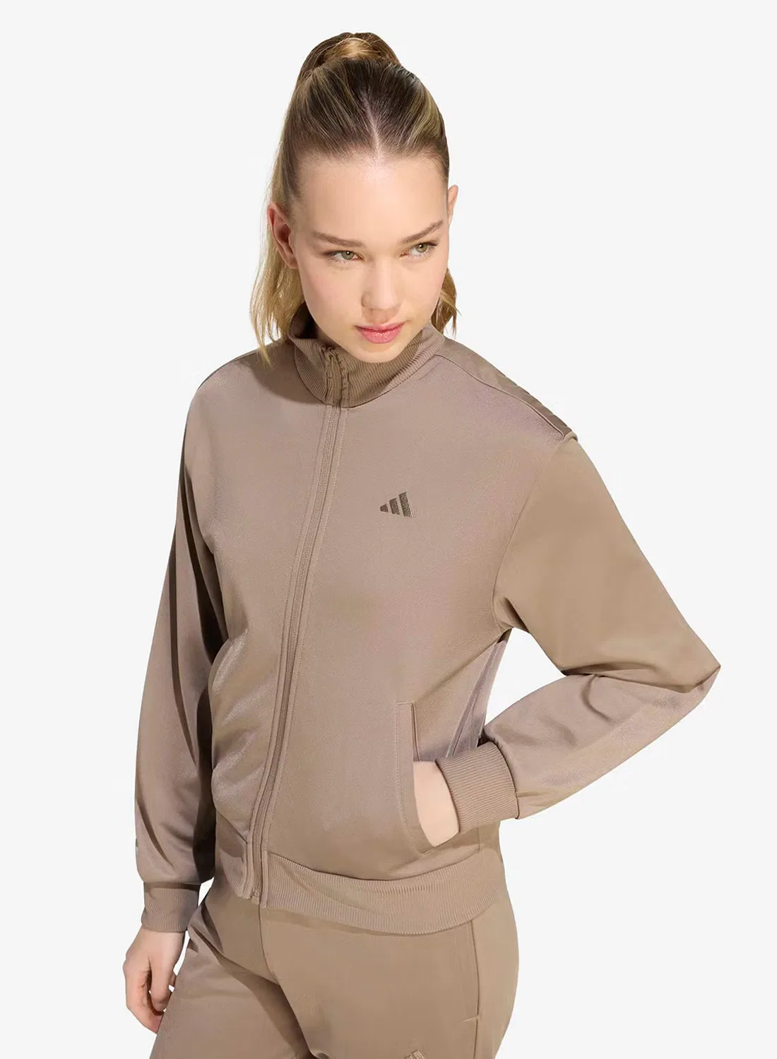 Спортивный костюм уютный Essential Feel Cozy Adidas, хаки — фото 4