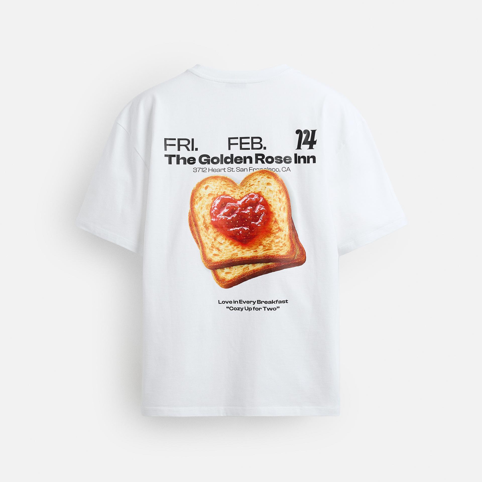

Футболка Zara Limited Edition Toast Print, белый