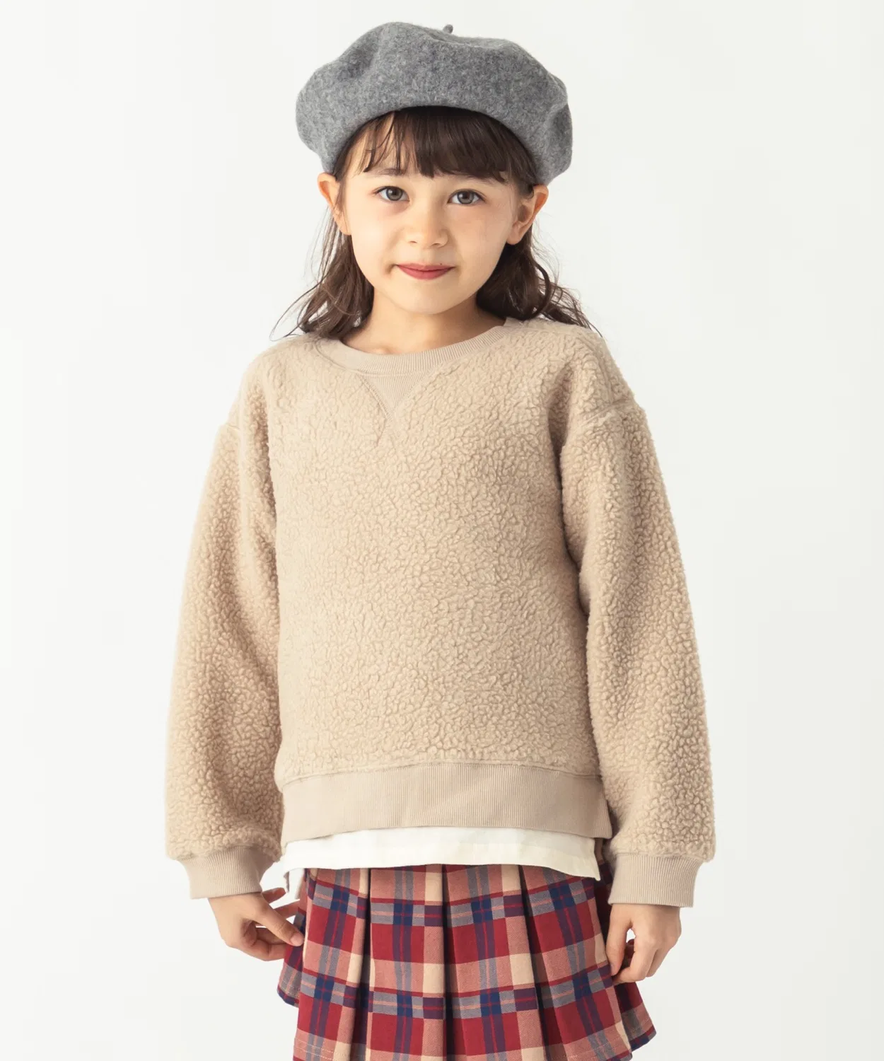 Детский свитшот из флиса с воротником-стойкой ever closet, Beige