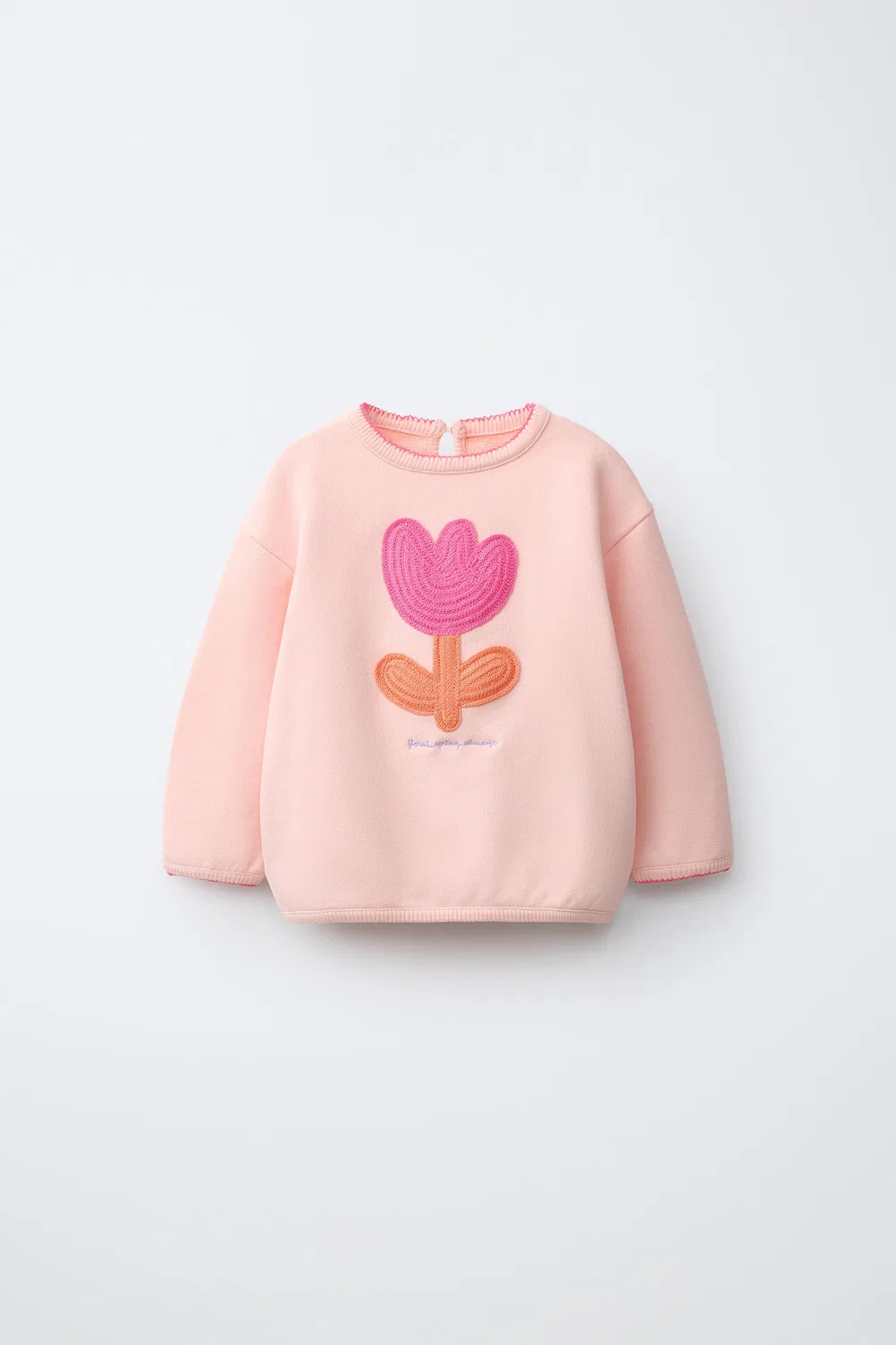 Толстовка с вышитыми цветами ZARA, Light Orange