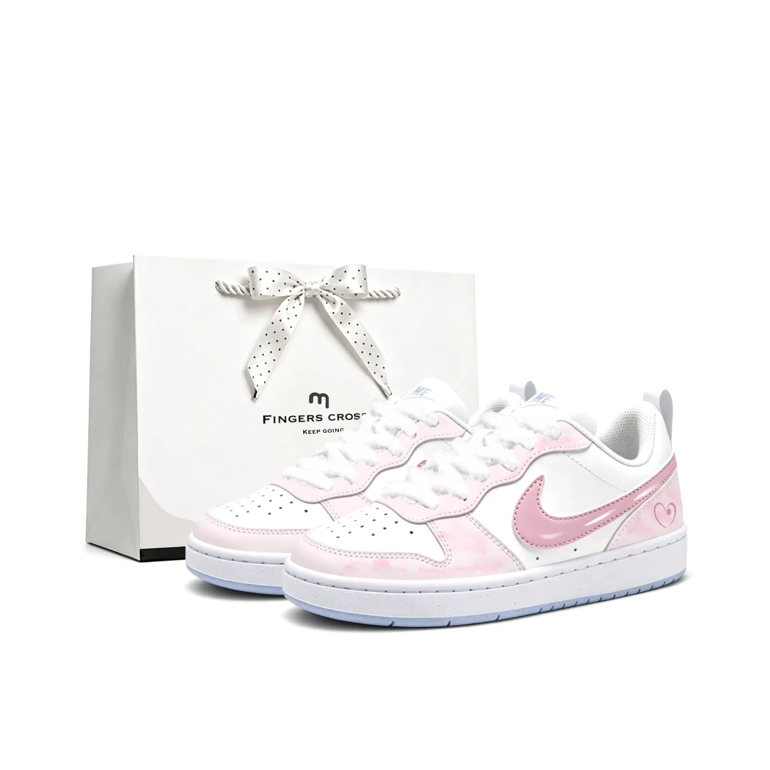 Детские кеды для скейтбординга с принтом Starry Heart Sweet Shopping Bag Edition, Nike, Pink