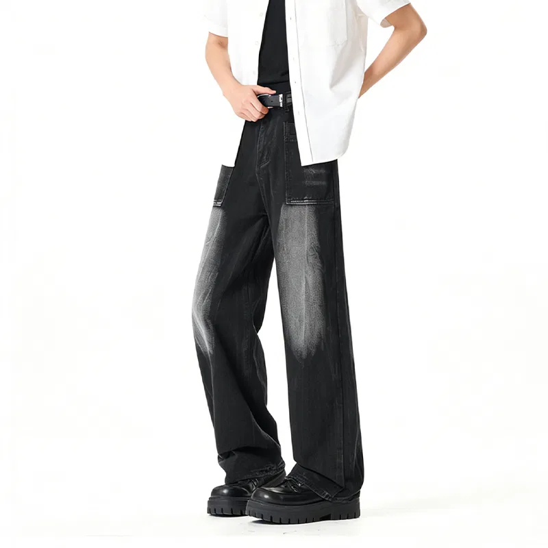 Детские джинсы классические с радужным принтом Classic Rainbow Jeans MostwantedLab, Black Classic Paris Lightning Pattern — фото 4