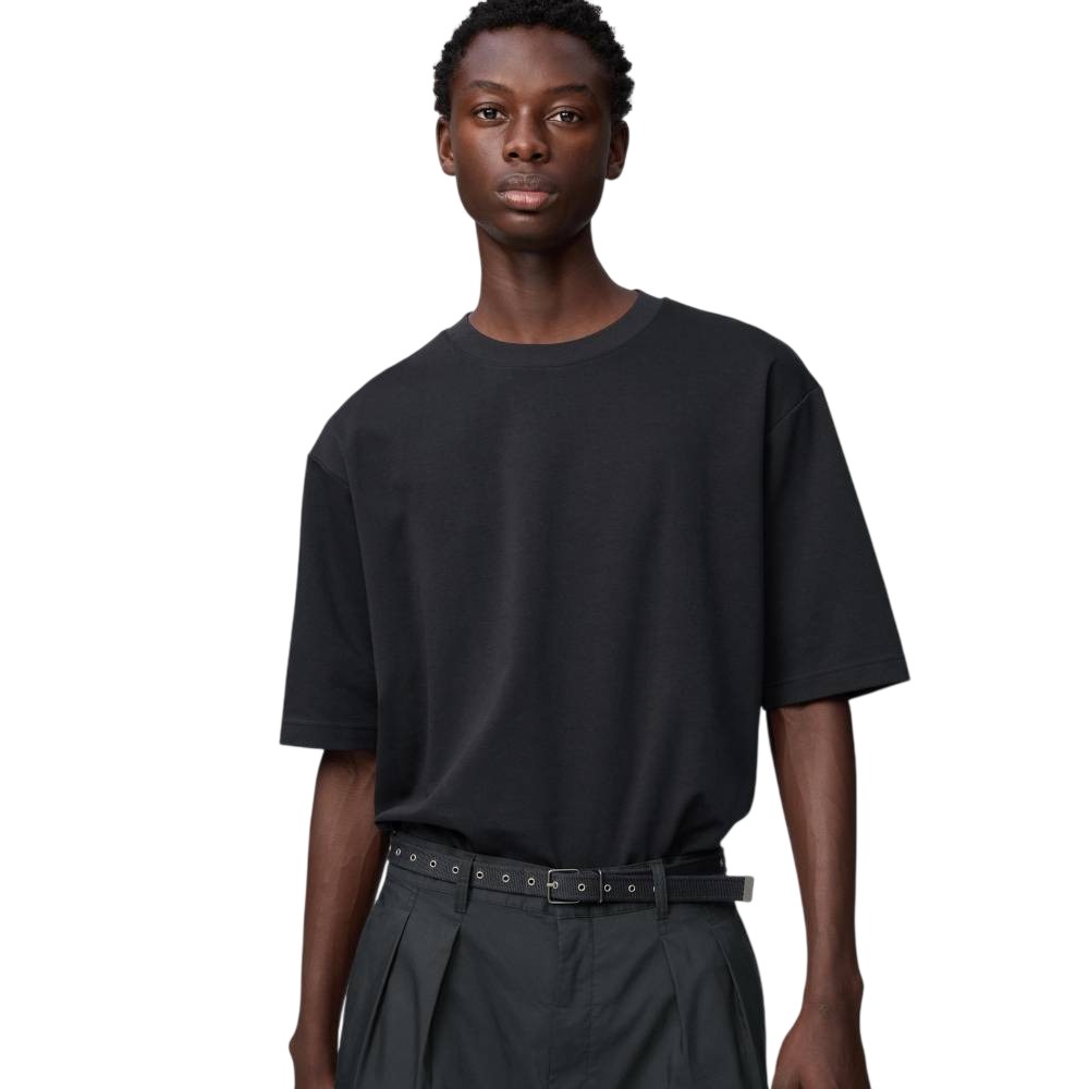 Футболка Uniqlo AIRism Cotton Oversized Crew Neck, 09 черный