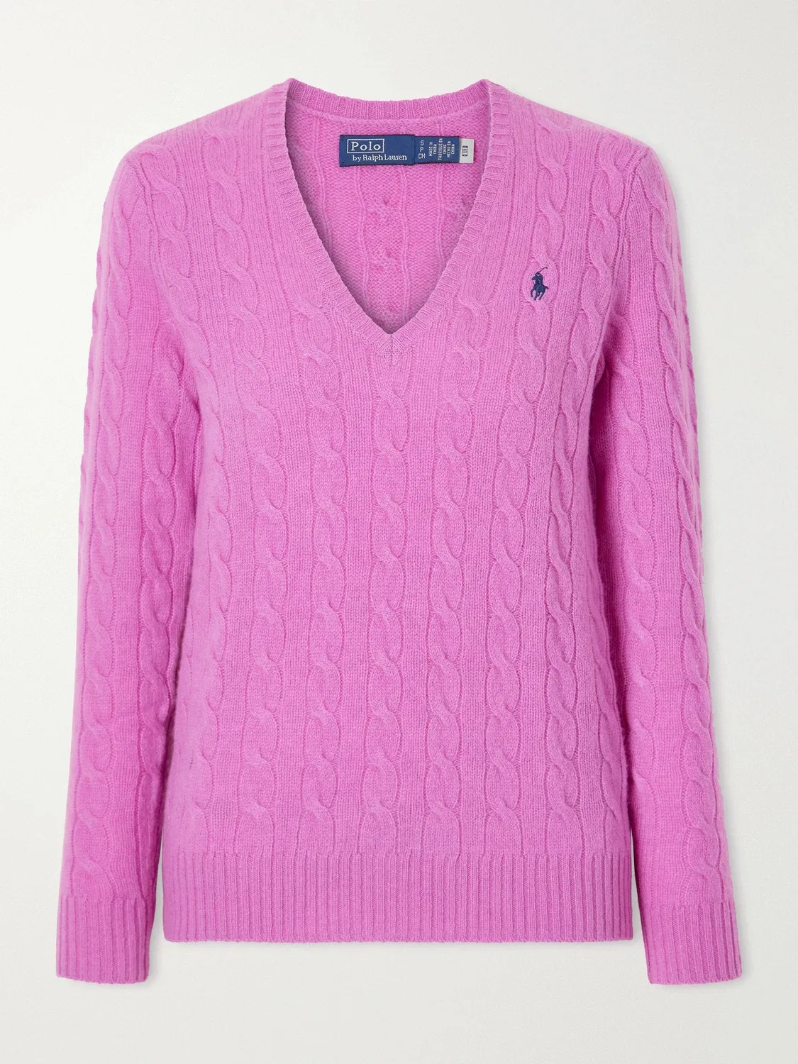Хлопковый свитер с косами Polo Ralph Lauren, розовый