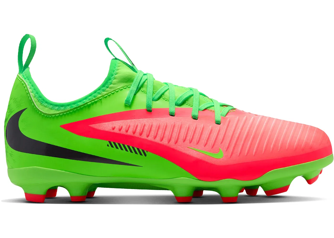 Детские бутсы с принтом Nike Phantom 6 Low Academy MG, Hot Punch/Green Strike/Black