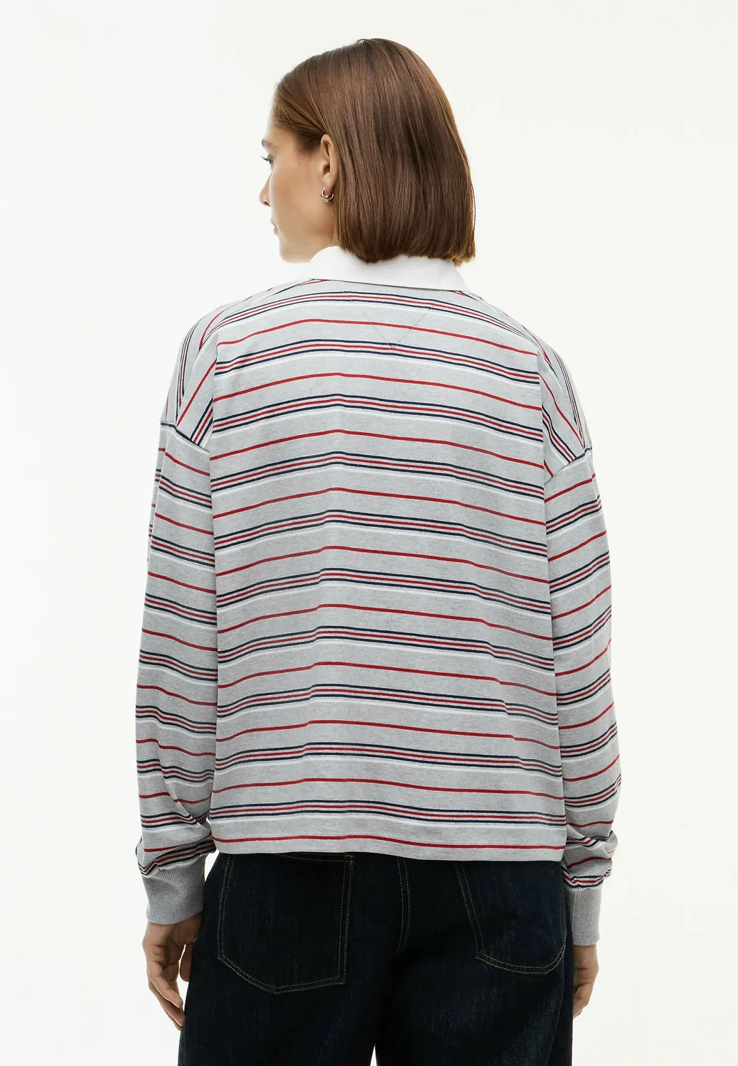 Толстовка-Поло Rugby stp ls - толстовка Tommy Hilfiger, Broken Stripe Light Grey Heather — фото 3