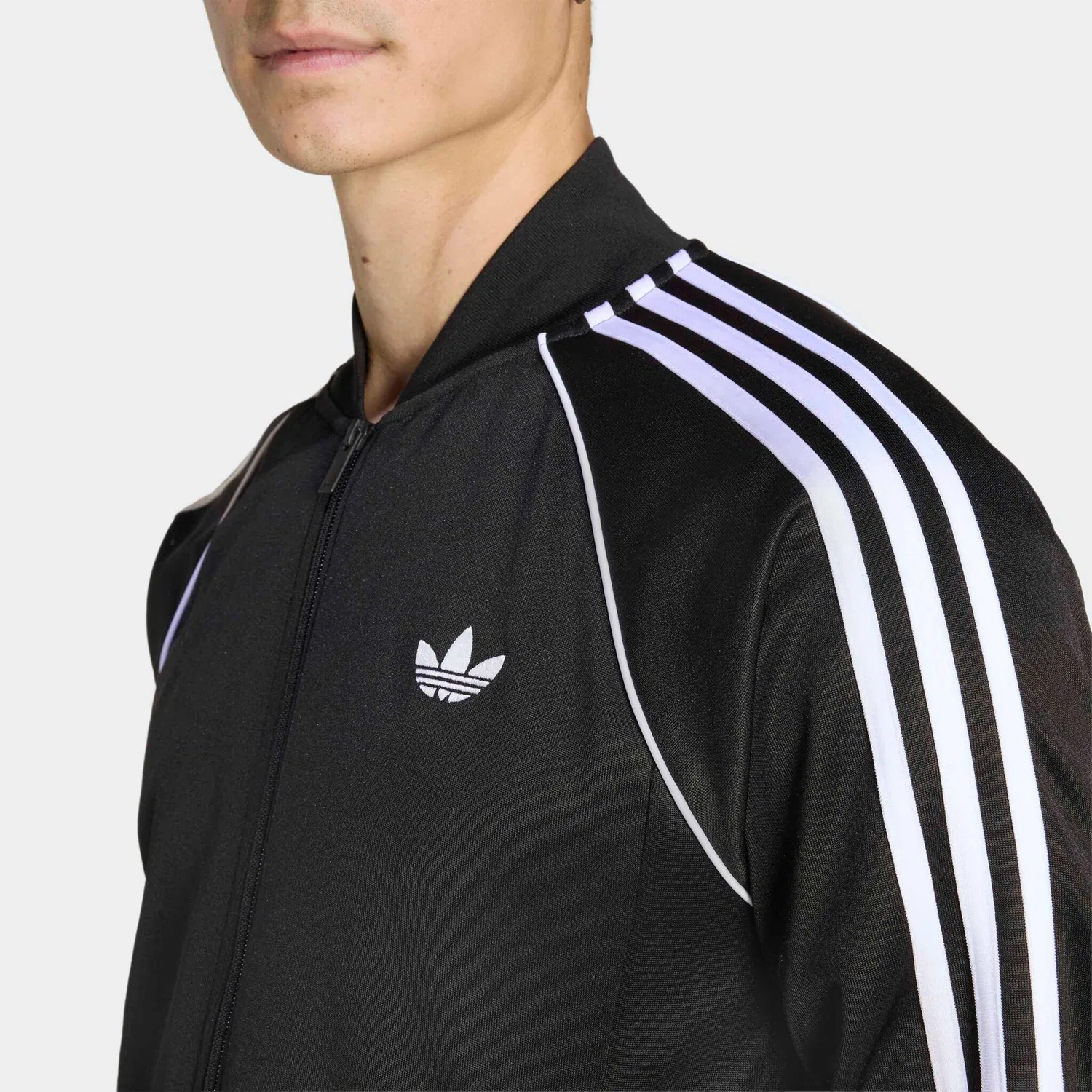 Мужская тренировочная куртка с бомбер-воротником Adidas Originals, Black — фото 4