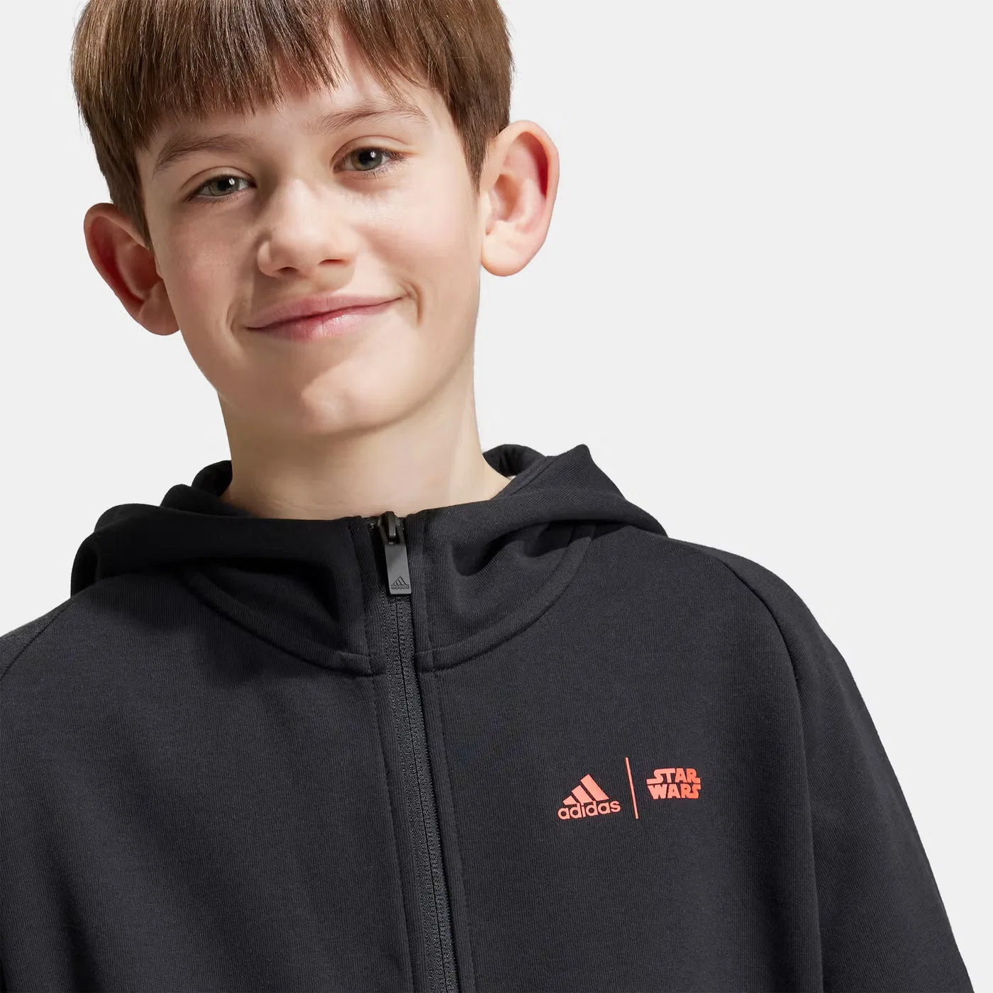 Худи на молнии с принтом Star Wars Z.N.E. Adidas, черный — фото 4