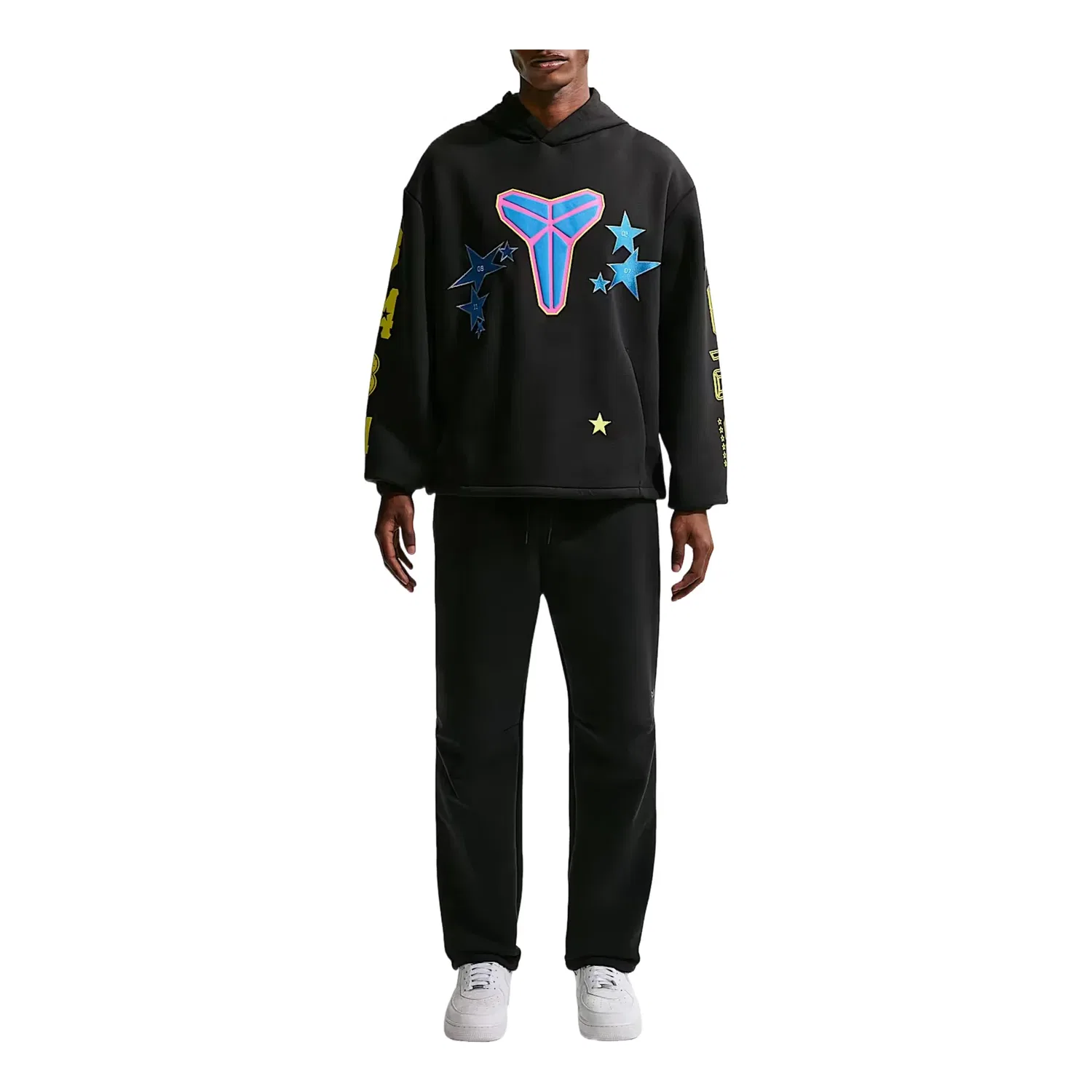 Мужское худи для баскетбола Kobe Fleece Pullover Hoodie 'Black Sonic Yellow Light Photo Blue' Nike, Black/Sonic Yellow/Light Photo Blue