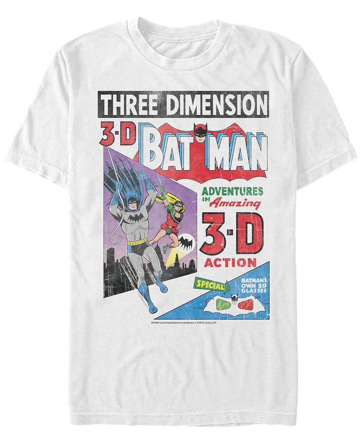 

Мужская футболка с коротким рукавом dc batman 3d comic cover Fifth Sun, белый