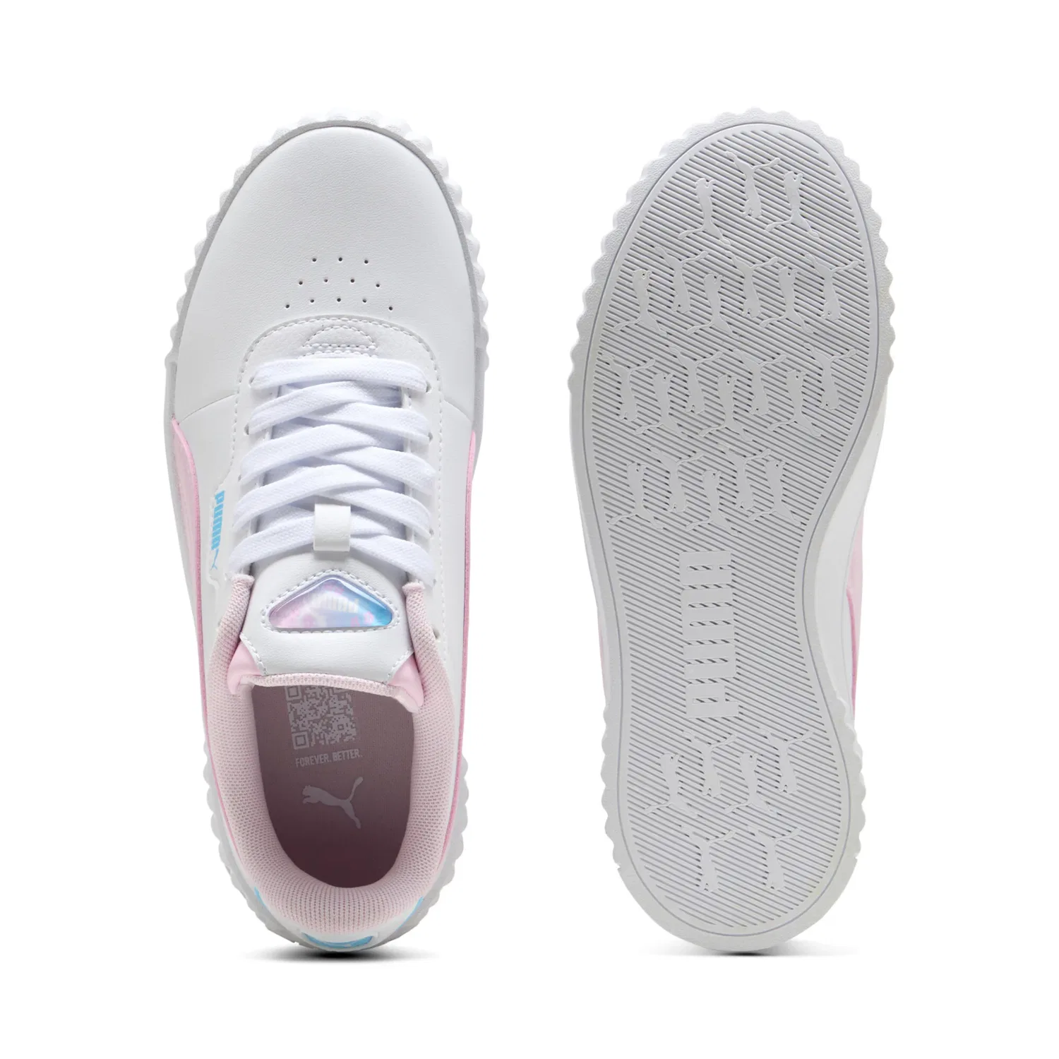 Детские кроссовки с синтетическим верхом Carina 3.0 Jelly PUMA, White/Pearl Pink — фото 4