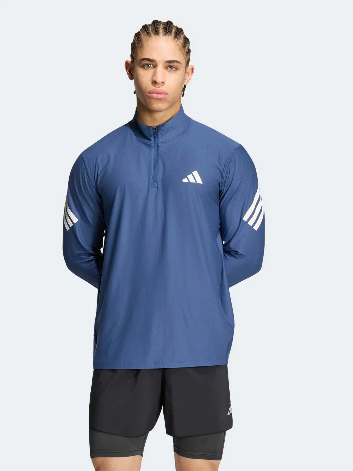 Толстовка для бега adidas Adi365 Running Iconic Half Zip Hoodie, синий