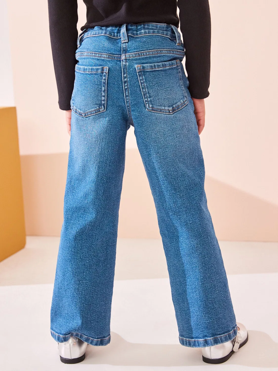 Джинсы клеш, деним, Mid Blue Denim Next — фото 4