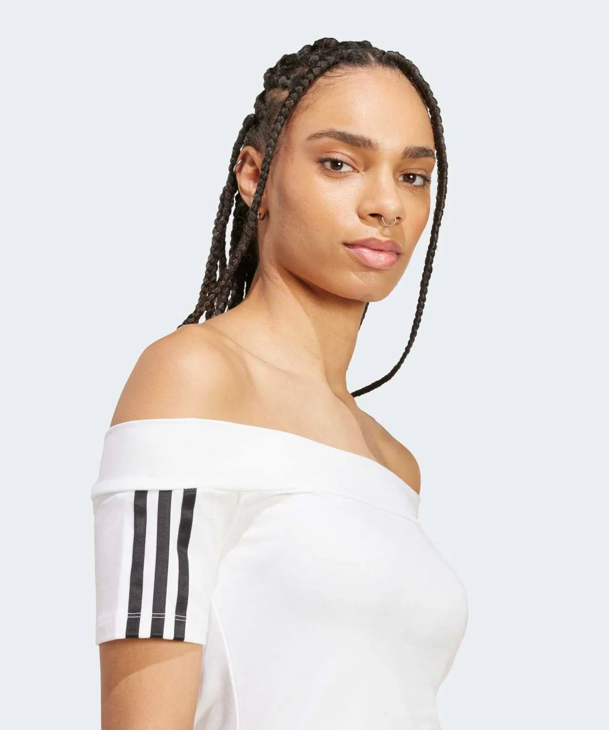 Женская футболка с банджо-вырезом, без рукавов, Adicolor Bandou Adidas Originals, Белый — фото 4