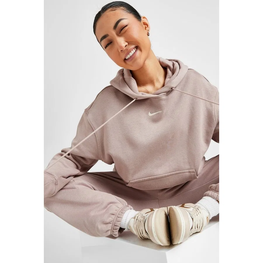 Женский oversize худи с капюшоном Phoenix Fleece Nike, Коричневый — фото 3