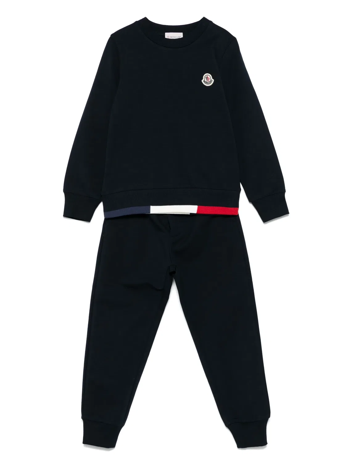Спортивный костюм из эластичного хлопка Moncler, темно-синий
