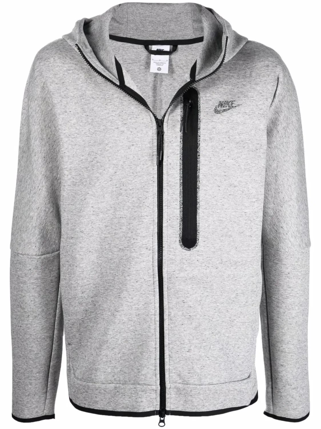 Худи на молнии из техники флиса Nike, серый