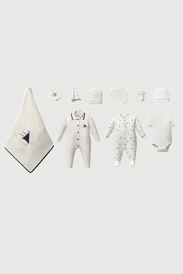 Детский комплект для новорожденных из трикотажа Newborn Knit Set Naka Concept, Ecru — фото 2