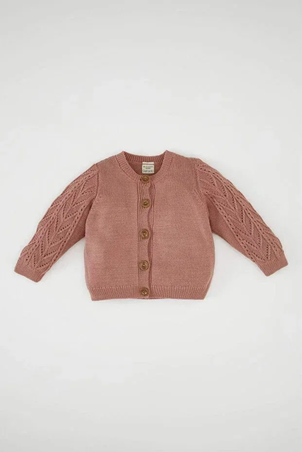 Детский кардиган для девочек хлопковый Basics Defacto, Burgundy-Br128