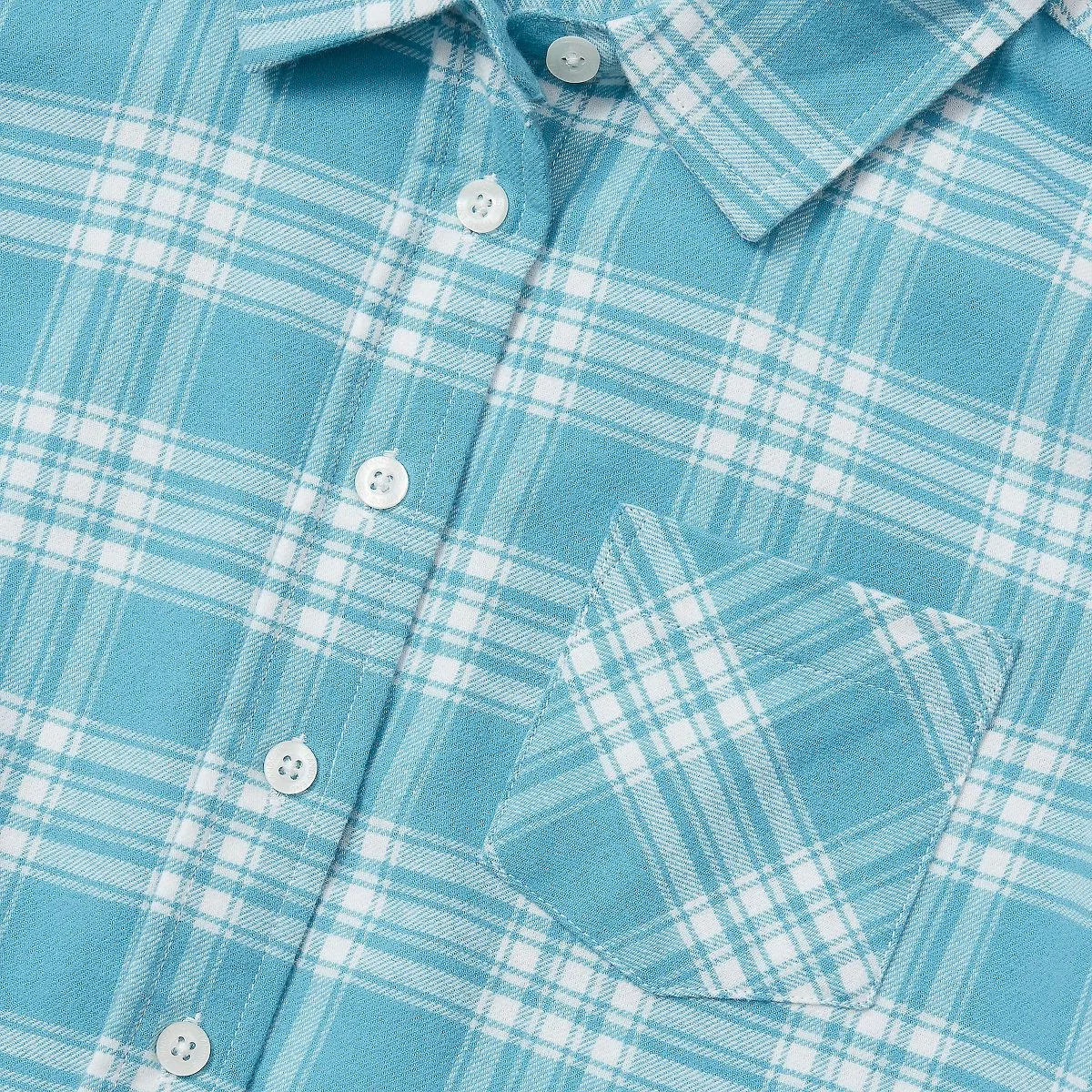 Детское платье для девочек из фланели с принтом Lands' End, Jade Plaid — фото 3