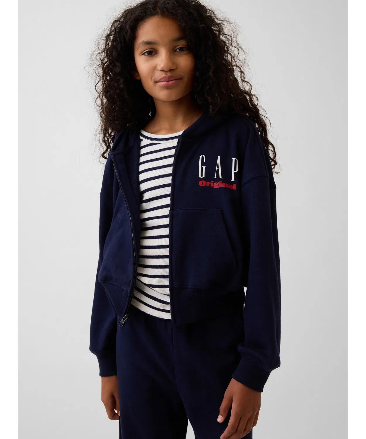 Детский оверсайз худи с принтом GAP, модель Vintage Soft GAP, Navy