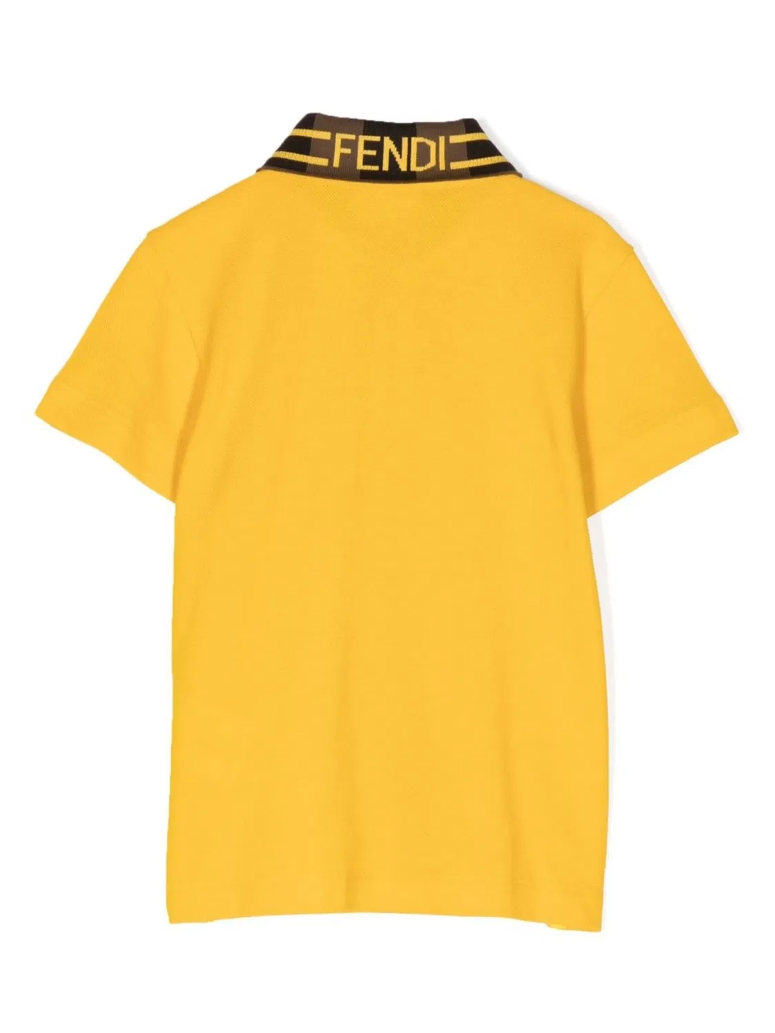 FENDI Поло с контрастным воротником, желтый — фото 2