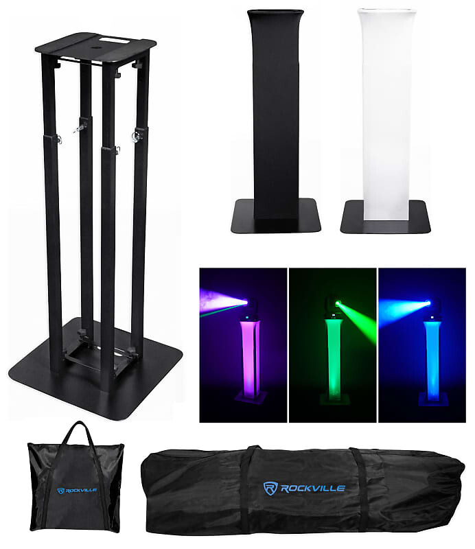 

Rockville RTP32B Totem Moving Head Light Stand + черный + белый холст + сумки для переноски