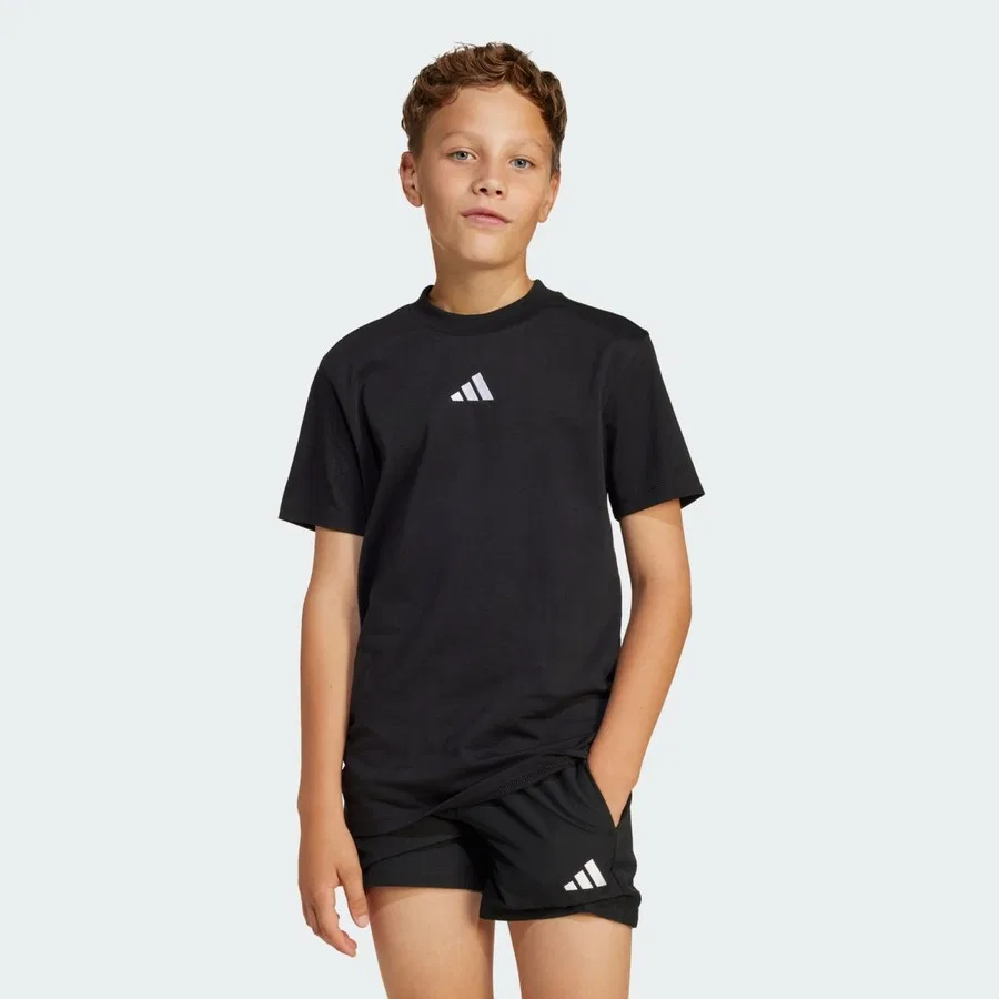Детская футболка с коротким рукавом adidas Sportswear Essentials Tee, Черно-белый — фото 2
