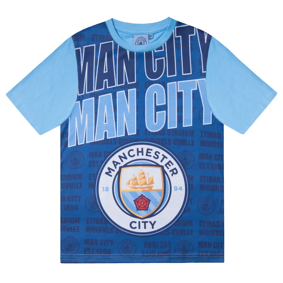 Детский комплект пижамы с коротким рукавом Manchester City Fc, Navy — фото 2
