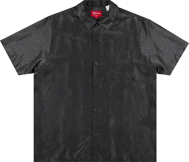 

Рубашка Supreme Leopard Silk Short-Sleeve Shirt 'Charcoal', серый